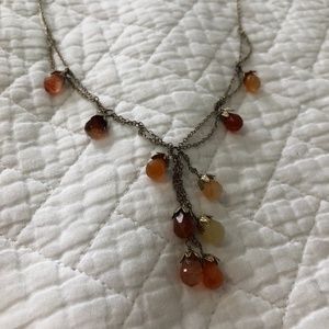 Anthropologie Orange Glass Beaded Necklace